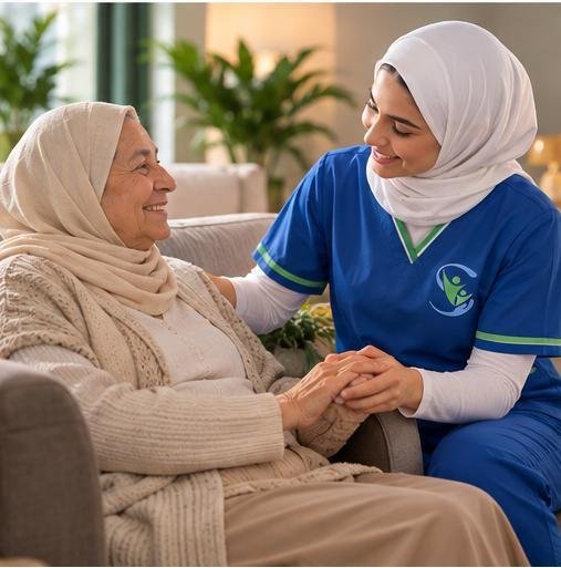 Caregiver offering companionship to an older woman