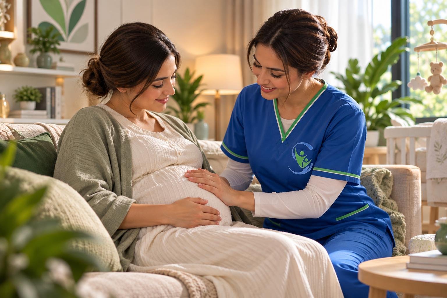 Caregiver listening to a family member during a home-care conversation
