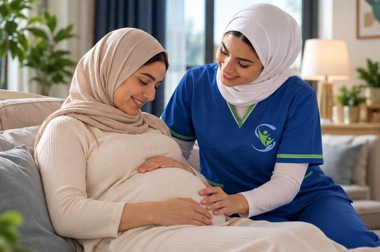 Sanadkom caregiver listening to an expectant mother at home